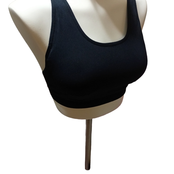 Fabletics Connar Seamless Sports Bra Women's XS Black Strappy Workout Yoga Gym - Picture 4 of 6